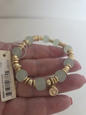 Spartina 449 Poolside Stretch Bracelet Sea Foam NEW